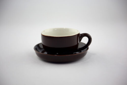 24 pcs Espresso Cups & Saucers - Brown / White